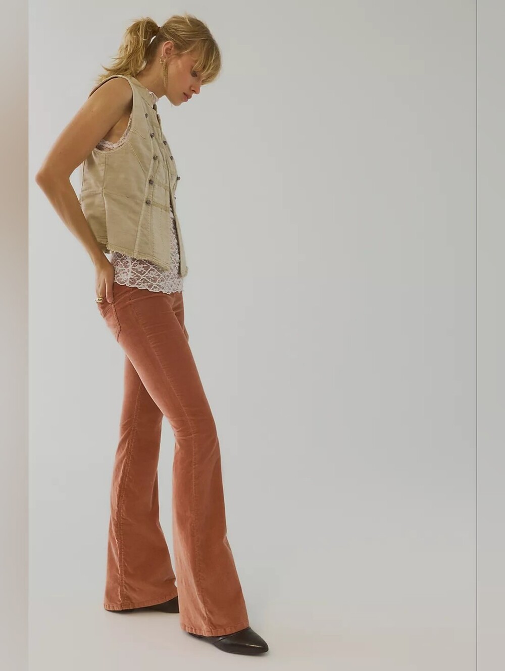 We The Free | Penny Pull-On Cord Flare Jeans Size 31
